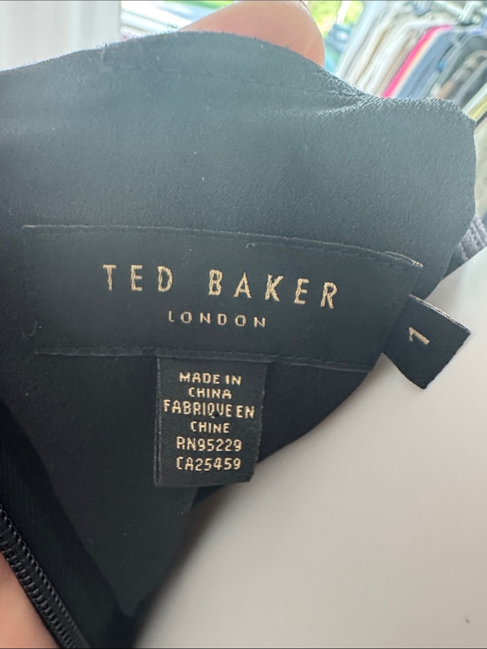Ted Baker Black Dress with Yellow, Red, Green & Pink Striped Skirt - Picture 3 of 13